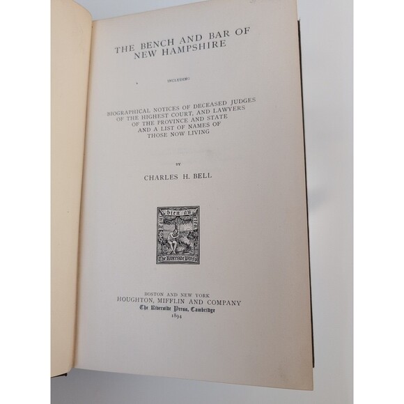 The Bench and Bar of New Hampshire - Charles H. Bell (1894) - Legal History - Picture 6 of 11